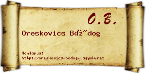 Oreskovics Bódog névjegykártya